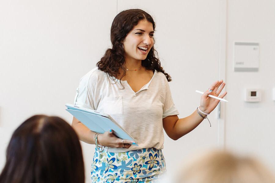 Presentation in an elementary education class.